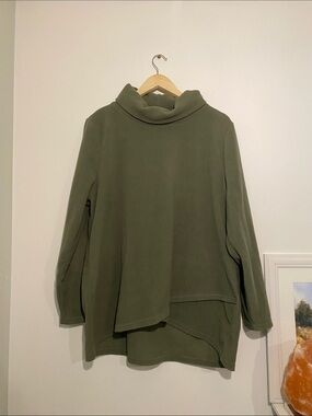 Olive Cowl-Neck Tunic Sweater